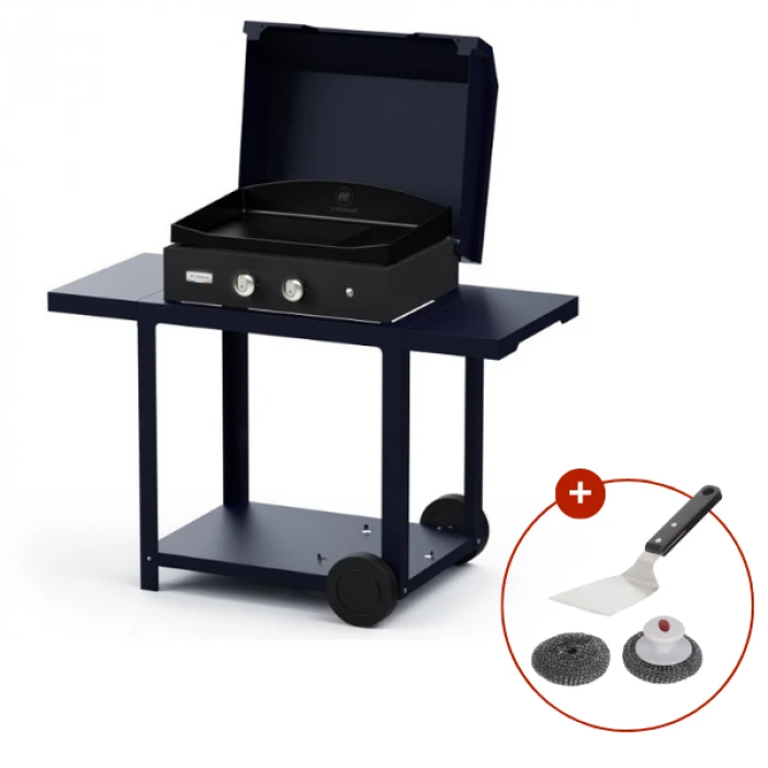 Plancha à Gaz Le Marquier Vintage Pure 260 + Chariot - Bleu Céleste 1 Plancha à Gaz Le Marquier Vintage Pure 260 + Chariot - Bleu Céleste