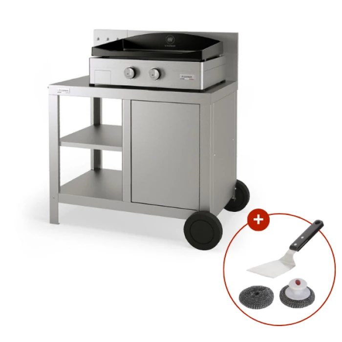 Plancha à Gaz Le Marquier Signature Allure 260 Inox + Desserte Inox 1 Plancha à Gaz Le Marquier Signature Allure 260 Inox + Desserte Inox