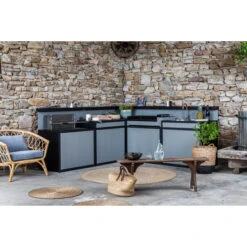 Cuisine D'extérieur Forge Adour 4 Modules + Plancha à Gaz Premium 75 Acier Et Grill 918.66