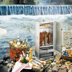 Fumoir Peetz Acier Aluminé Porte à Charnières - L 39 X P 28 X H 85 Cm 6 Fumoir Peetz Acier Aluminé Porte à Charnières - L 39 X P 28 X H 85 Cm -Meilleur Endroit Barbecue 630015 fumoir peetz acier alumine charnieres 85 39 28 ambiance