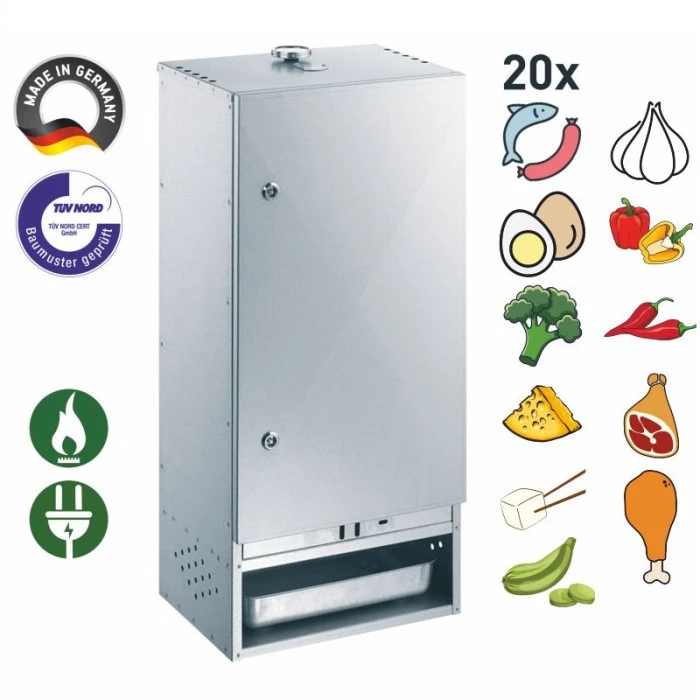 Fumoir Peetz Acier Aluminé Porte à Charnières - L 39 X P 28 X H 85 Cm 2 Fumoir Peetz Acier Aluminé Porte à Charnières - L 39 X P 28 X H 85 Cm – Image 2