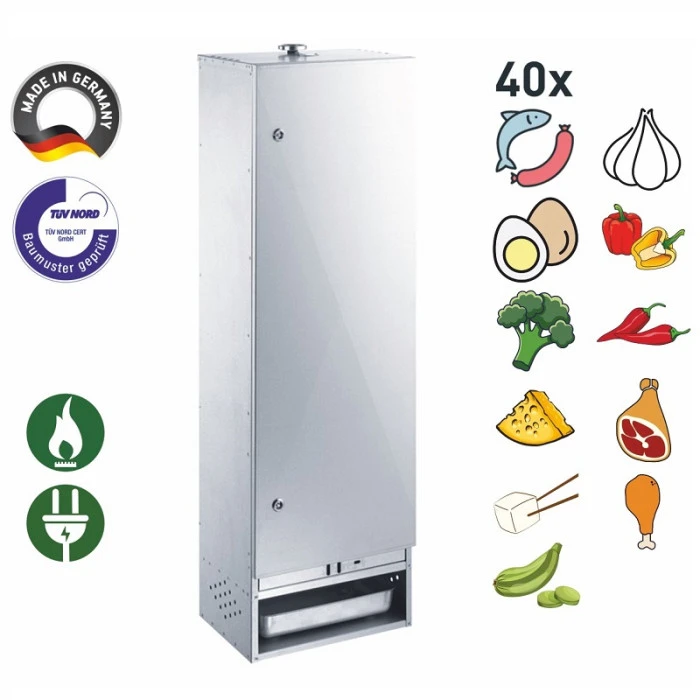 Fumoir Peetz Acier Aluminé Porte à Charnières - L 39 X P 28 X H 120 Cm 2 Fumoir Peetz Acier Aluminé Porte à Charnières - L 39 X P 28 X H 120 Cm – Image 2