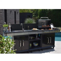 Pack Cuisine Extérieure FIDGI 4 Avec Barbecue Gaz + Desserte + Evier -Meilleur Endroit Barbecue barbecue gaz cook in garden fidgi 4 cuisine ambiance min