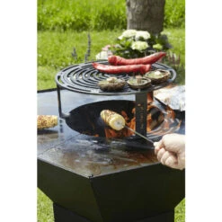 Brasero Plancha Barbecook Nestor Original - Acier Noir Galvanisé -Meilleur Endroit Barbecue bc woo 6022 brasero barbecook nestor original acier galvanise grille nourriture