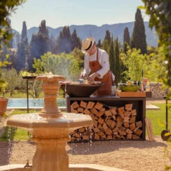 Brasero Plancha OFYR Island Black Bois 85 Cm + Housse Offerte -Meilleur Endroit Barbecue brasero plancha ofyr island black bois 85 2 1