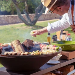 Brasero Plancha OFYR Island Black Bois 85 Cm + Housse Offerte -Meilleur Endroit Barbecue brasero plancha ofyr island black bois 85 3 1
