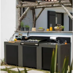 Meilleur Endroit Barbecue 26 Cuisine D'extérieur ENO Modulo Acier Pour Plancha - 3 Modules