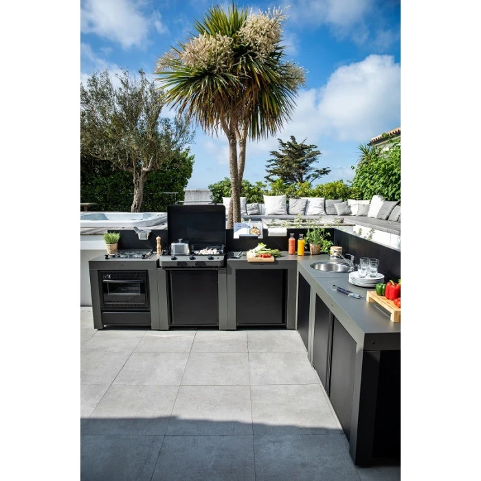 Cuisine D'extérieur ENO Modulo Acier Pour Plancha - 5 Modules Avec Cuisinière 8 Cuisine D'extérieur ENO Modulo Acier Pour Plancha - 5 Modules Avec Cuisinière – Image 8