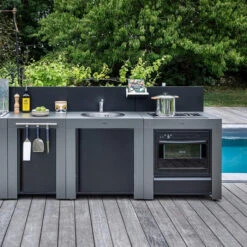 Modulo Cuisinière Four Et Plaque - Gris Acier - Cuisine D'extérieur ENO 10 Modulo Cuisinière Four Et Plaque - Gris Acier - Cuisine D'extérieur ENO -Meilleur Endroit Barbecue mod7005 cuisiniere modulo gris cuisine exterieur eno ambiance 2