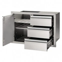 Module Encastrable 3 Tiroirs + 1 Porte Pour Cuisine D'extérieur Napoleon