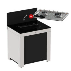 Modulo Table De Cuisson Master 2 Brûleurs - Coloris Inox Et Noir - Pour Cuisine D'extérieur ENO 18 Modulo Table De Cuisson Master 2 Brûleurs - Coloris Inox Et Noir - Pour Cuisine D'extérieur ENO -Meilleur Endroit Barbecue modulo gris plaque