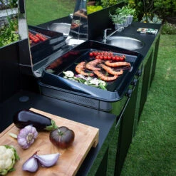 Cuisine D'extérieur Droite ENO Modulo Inox Et Noir Pour Plancha 11 Cuisine D'extérieur Droite ENO Modulo Inox Et Noir Pour Plancha -Meilleur Endroit Barbecue modulo inox noir plancha cuisine exterieur eno ambiance 2 min 4