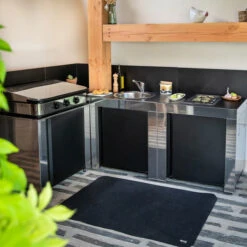 Modulo Evier - Coloris Inox Et Noir - Pour Cuisine D'extérieur ENO 16 Modulo Evier - Coloris Inox Et Noir - Pour Cuisine D'extérieur ENO -Meilleur Endroit Barbecue modulo inox noir plancha cuisine exterieur eno ambiance 3 min 2