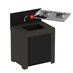 Modulo Table De Cuisson Master 2 Brûleurs - Coloris Gris Cargo - Pour Cuisine D'extérieur ENO 17 Modulo Table De Cuisson Master 2 Brûleurs - Coloris Gris Cargo - Pour Cuisine D'extérieur ENO -Meilleur Endroit Barbecue modulo noir plaque