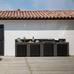 Meilleur Endroit Barbecue 24 Cuisine D'extérieur ENO Modulo Acier Pour Plancha - 4 Modules