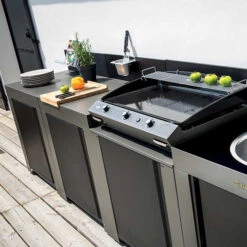Cuisine D'extérieur ENO Modulo Acier Pour Plancha - 4 Modules -Meilleur Endroit Barbecue modulo plan travail acier 5 1