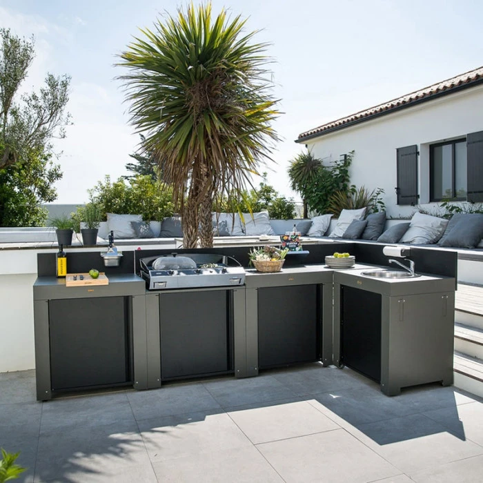 Modulo Pour Poser Une Plancha - Gris Acier - Cuisine D'extérieur ENO 7 Modulo Pour Poser Une Plancha - Gris Acier - Cuisine D'extérieur ENO – Image 7