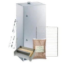 Pack Fumoir Peetz Acier Aluminé Porte à Charnières - H 85 Cm + Accessoires