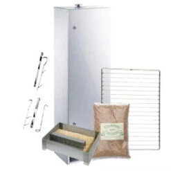 Pack Fumoir Peetz Acier Aluminé Porte à Charnières - H 120 Cm + Accessoires