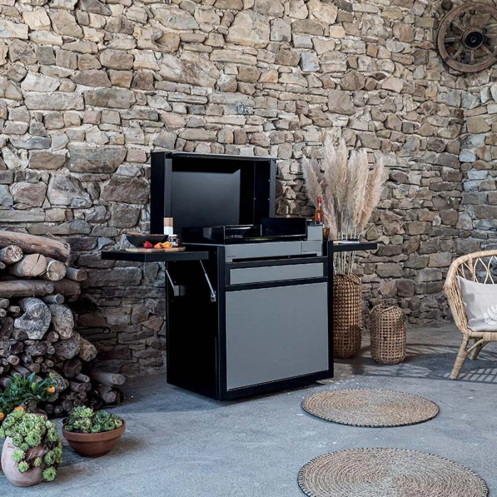 Pack Plancha Forge Adour PREMIUM 60 Acier Noir Et Gris + Chariot Et Capot 1 Pack Plancha Forge Adour PREMIUM 60 Acier Noir Et Gris + Chariot Et Capot