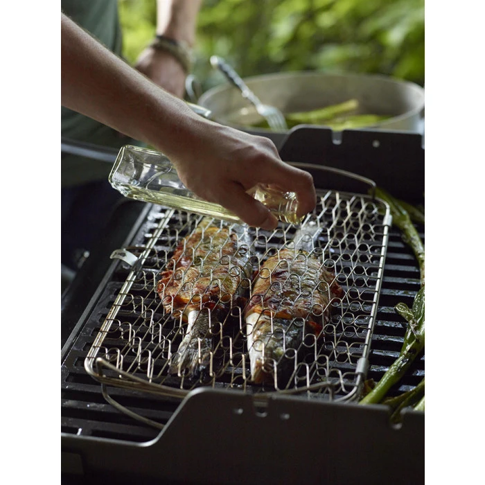 Grille De Barbecue Pour Poisson Weber En Acier Inoxydable - Grand Modèle 2 Grille De Barbecue Pour Poisson Weber En Acier Inoxydable - Grand Modèle – Image 2