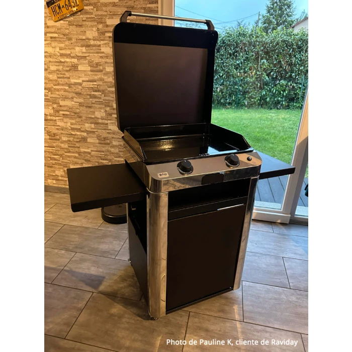 Pack Plancha Gaz ENO Fusion 60 Inox Et Noir + Chariot + Couvercle 3 Pack Plancha Gaz ENO Fusion 60 Inox Et Noir + Chariot + Couvercle – Image 3