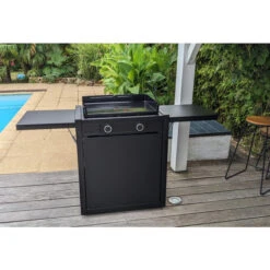Pack Plancha à Gaz Forge Adour MODERN 60 Acier Noir + Chariot -Meilleur Endroit Barbecue plancha forge adour modern 60 acier sur chariot 2 1