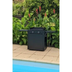 Pack Plancha à Gaz Forge Adour MODERN 60 Acier Noir + Chariot -Meilleur Endroit Barbecue plancha forge adour modern 60 acier sur chariot 5 1