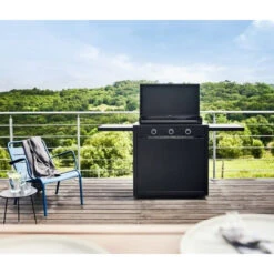 Pack Plancha à Gaz Forge Adour MODERN 75 Acier Noir + Chariot -Meilleur Endroit Barbecue plancha forge adour modern 75 chariot 2