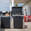 Cuisine D'extérieur ENO Modulo Inox Et Noir Pour Plancha - 2 Modules