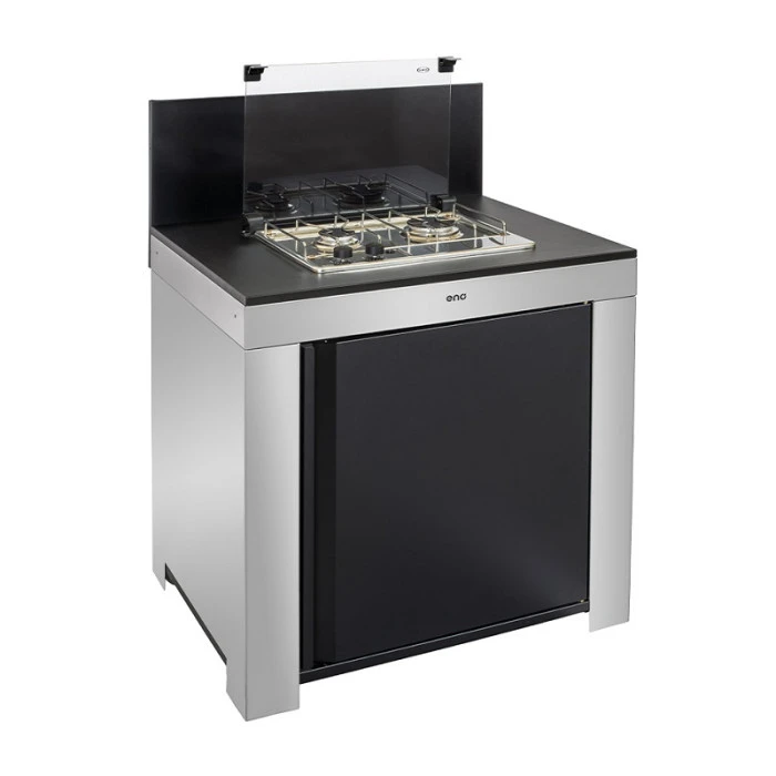 Cuisine D'extérieur ENO Modulo Inox Et Noir Pour Plancha - 3 Modules Avec Table De Cuisson Master 3 Cuisine D'extérieur ENO Modulo Inox Et Noir Pour Plancha - 3 Modules Avec Table De Cuisson Master – Image 3