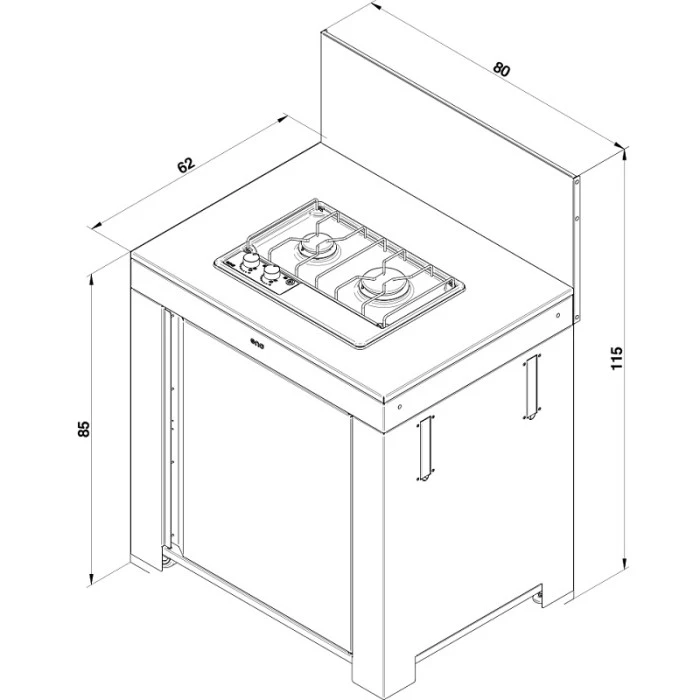 Modulo Table De Cuisson Master 2 Brûleurs - Coloris Inox Et Noir - Pour Cuisine D'extérieur ENO 6 Modulo Table De Cuisson Master 2 Brûleurs - Coloris Inox Et Noir - Pour Cuisine D'extérieur ENO – Image 6