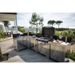 Meilleur Endroit Barbecue 30 Cuisine D'extérieur ENO Modulo Inox Pour Plancha - 4 Modules