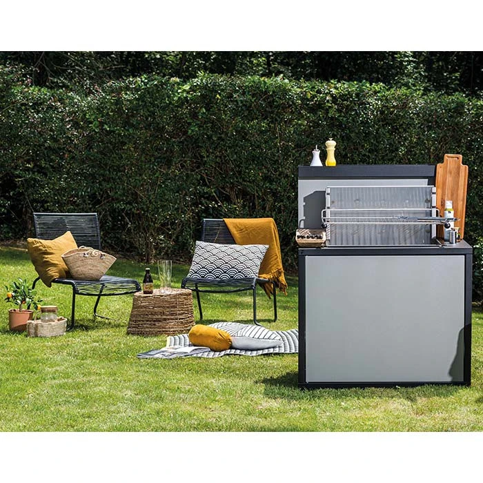 Module Support Gril En Acier Fermé 66 Noir Et Gris Clair Pour Cuisine Forge Adour 2 Module Support Gril En Acier Fermé 66 Noir Et Gris Clair Pour Cuisine Forge Adour – Image 2