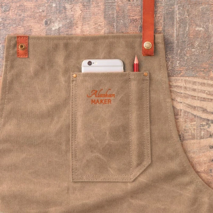 Tablier Barbecue Toile Coton Vintage Alaskan Maker 325 - Havane 2 Tablier Barbecue Toile Coton Vintage Alaskan Maker 325 - Havane – Image 2