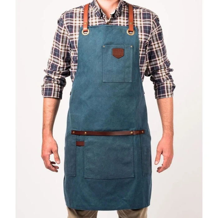 Tablier Barbecue Toile Waxée Alaskan Maker 547 - Bleu Canard 2 Tablier Barbecue Toile Waxée Alaskan Maker 547 - Bleu Canard – Image 2